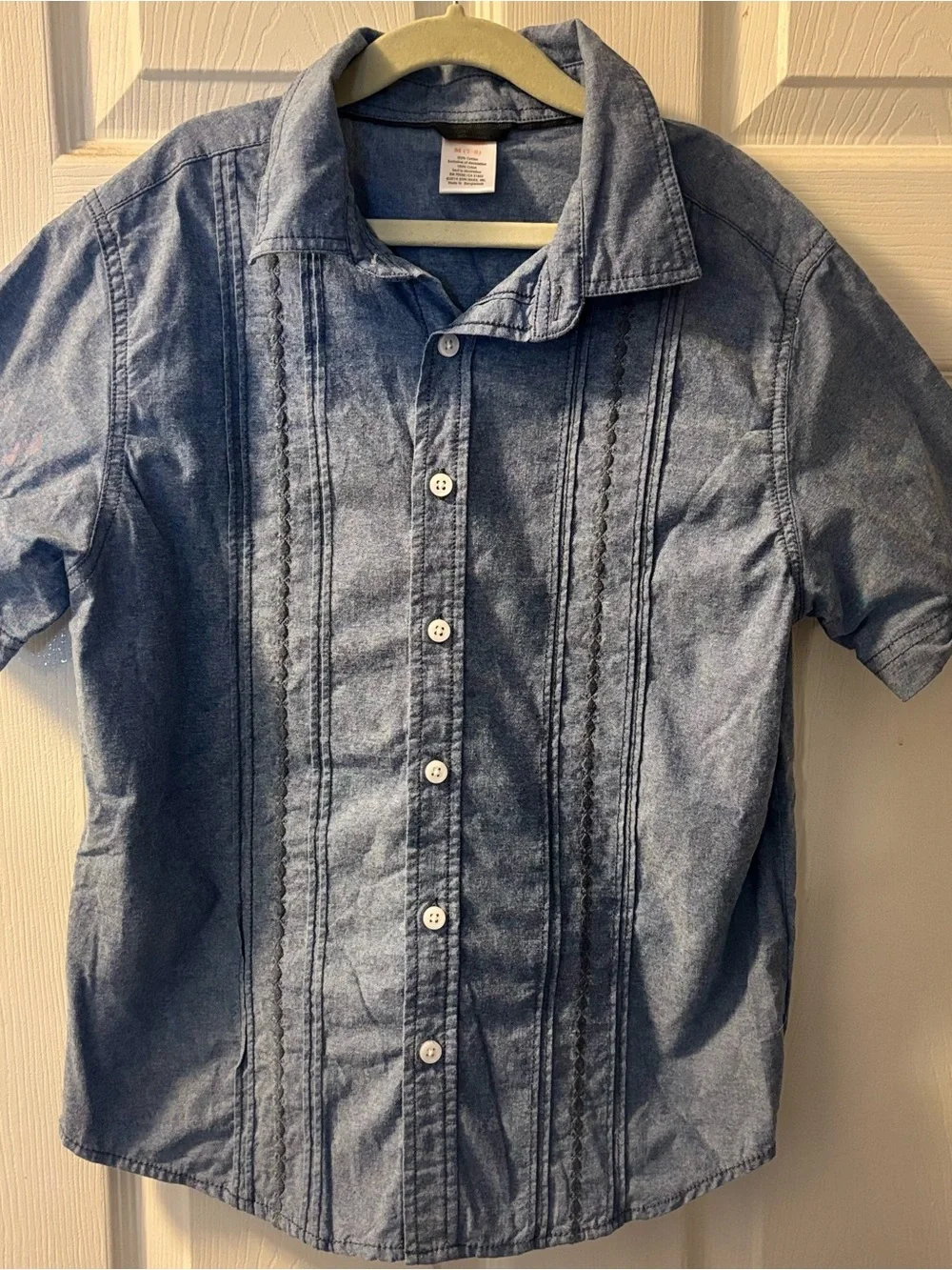 Gymboree 7/8 Boys Blue Short Sleeve Button-Down Shirt